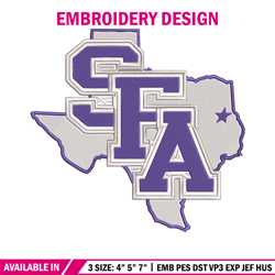 stephen f. austin logo embroidery design, ncaa embroidery, sport embroidery, embroidery design,logo sport embroidery