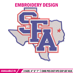 stephen f. austin logo embroidery design,ncaa embroidery,embroidery design, logo sport embroidery, sport embroidery