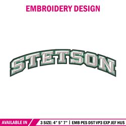 stetson hatters logo embroidery design, ncaa embroidery, embroidery design,logo sport embroidery,sport embroidery