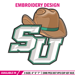 stetson hatters logo embroidery design, ncaa embroidery, sport embroidery,logo sport embroidery,embroidery design