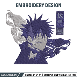 megumi embroidery design, jujutsu kaisen embroidery, embroidery file, anime embroidery, anime shirt, digital download