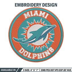 miami dolphins token embroidery design, miami dolphins embroidery, nfl embroidery, sport embroidery, embroidery design.