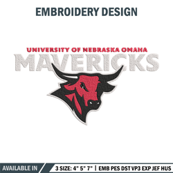 nebraska omaha logo embroidery design, sport embroidery, logo sport embroidery,embroidery design, ncaa embroidery.