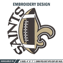 new orleans saints ball embroidery design, saints embroidery, nfl embroidery, logo sport embroidery, embroidery design.