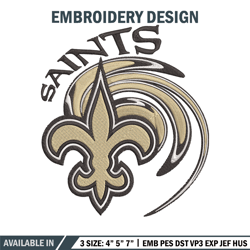 new orleans saints embroidery design, saints embroidery, nfl embroidery, logo sport embroidery, embroidery design.