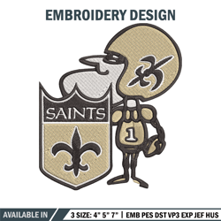 new orleans saints football embroidery design, saints embroidery, nfl embroidery, sport embroidery, embroidery design. (