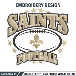 new orleans saints football embroidery design, saints embroidery, nfl embroidery, sport embroidery, embroidery design.