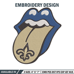 new orleans saints tongue embroidery design, new orleans saints embroidery, nfl embroidery, logo sport embroidery.