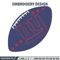 new york giants ball embroidery design, new york giants embroidery, nfl embroidery, sport embroidery, embroidery design.