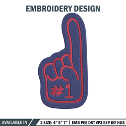 new york giants foam finger embroidery design, new york giants embroidery, nfl embroidery, logo sport embroidery.