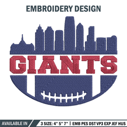 new york giants football embroidery design, new york giants embroidery, nfl embroidery, logo sport embroidery.