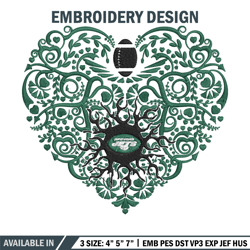 new york jets heart embroidery design, new york jets embroidery, nfl embroidery, sport embroidery, embroidery design
