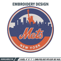 new york mets logo embroidery design, mlb embroidery, embroidery design, logo sport embroidery, sport embroidery