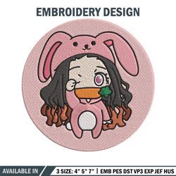 nezuko cute embroidery design, demon slayer embroidery, embroidery file, anime embroidery, digital download.