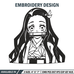 nezuko kamado embroidery design,demon slayer embroidery,embroidery file,anime embroidery,anime shirt, digital download