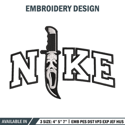 nike x knife embroidery design, horror embroidery, nike design, embroidery shirt, embroidery file, digital download