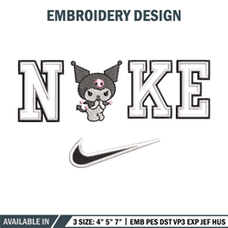 nike x kuromi embroidery design, kuromi embroidery, nike design, embroidery shirt, embroidery file,digital download