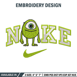 nike x mike embroidery design, disney monster embroidery, nike design,embroidery file,embroidery shirt,digital download