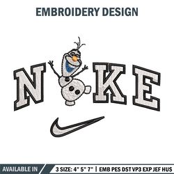 nike x olaf embroidery design, disney embroidery, nike design, embroidery shirt, embroidery file, digital download