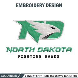 north dakota logo embroidery design, ncaa embroidery, sport embroidery, logo sport embroidery, embroidery design