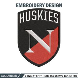 northeastern huskies logo embroidery design, ncaa embroidery, sport embroidery, logo sport embroidery, embroidery design