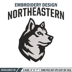 northeastern university embroidery design, ncaa embroidery, sport embroidery, logo sport embroidery, embroidery design.