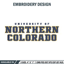 northern colorado logo embroidery design, ncaa embroidery, sport embroidery, logo sport embroidery,embroidery design.