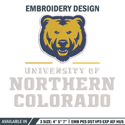 northern colorado logo embroidery design, ncaa embroidery,sport embroidery,logo sport embroidery,embroidery design