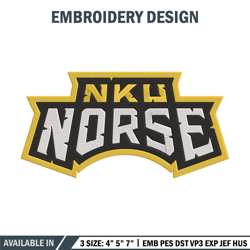 northern kentucky logo embroidery design, ncaa embroidery, embroidery design, logo sport embroidery, sport embroidery