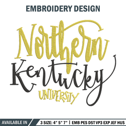 northern kentucky logo embroidery design, ncaa embroidery, sport embroidery,logo sport embroidery,embroidery design.