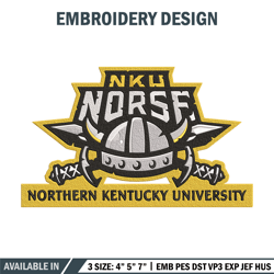 northern kentucky logo embroidery design, ncaa embroidery, sport embroidery,logo sport embroidery,embroidery design