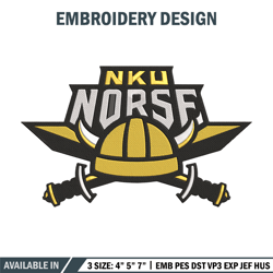northern kentucky logo embroidery design, ncaa embroidery,sport embroidery,logo sport embroidery,embroidery design