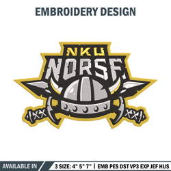 northern kentucky logo embroidery design, sport embroidery, logo sport embroidery, embroidery design, ncaa embroidery