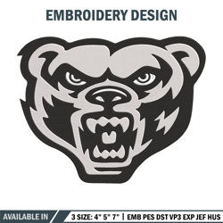 oakland university mascot embroidery design, ncaa embroidery, sport embroidery,logo sport embroidery,embroidery design