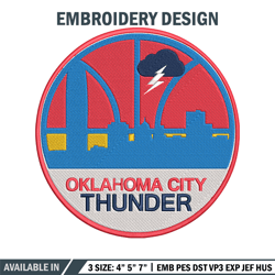oklahoma city thunder logo embroidery design,nba embroidery,sport embroidery,embroidery design, logo sport embroidery