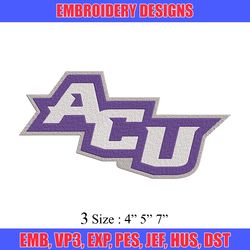 abilene christian logo embroidery design, ncaa embroidery, sport embroidery, embroidery design ,logo sport embroidery.