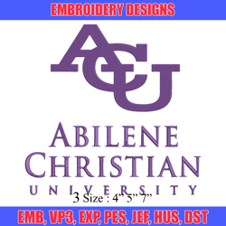 abilene christian logo embroidery design, ncaa embroidery, sport embroidery, embroidery design, logo sport embroidery