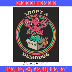 adpot a demodog embroidery design, demodog embroidery, embroidery file, anime embroidery, anime shirt, digital download