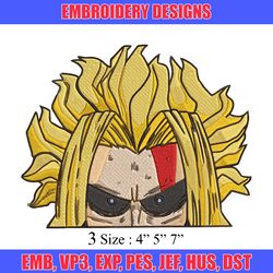 all might peeker embroidery design, mha embroidery, embroidery file, anime embroidery, anime shirt, digital download