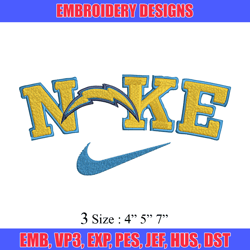 angeles chargers embroidery design, nfl embroidery, nike design, embroidery file,embroidery shirt, digital download