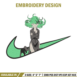 tatsumaki nike embroidery design, one punch man embroidery,embroidery file,nike embroidery,anime shirt,digital download