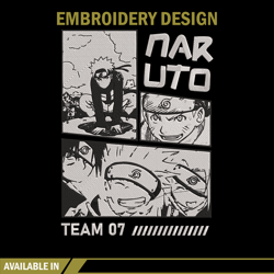 team 07 naruto embroidery design, naruto embroidery, embroidery file, anime embroidery, anime shirt, digital download