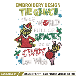 the grinch logo embroidery design, grinch christmas embroidery, grinch design, embroidery file, instant download