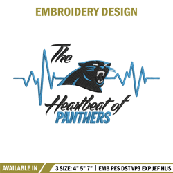 the heartbeat of carolina panthers embroidery design, carolina panthers embroidery, nfl embroidery, sport embroidery.