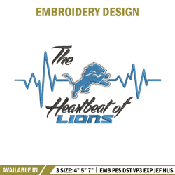 the heartbeat of detroit lions embroidery design, lions embroidery, nfl embroidery, sport embroidery, embroidery design.