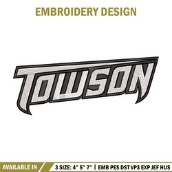 towson university logo embroidery design, ncaa embroidery, sport embroidery, logo sport embroidery, embroidery design