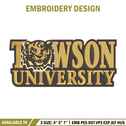 towson university logo embroidery design,ncaa embroidery,embroidery design, logo sport embroidery, sport embroidery.