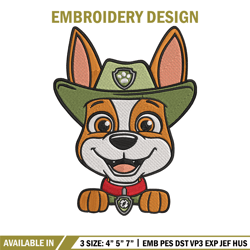 tracker dog embroidery design, paw patrol embroidery, embroidery file, anime embroidery, anime shirt, digital download.