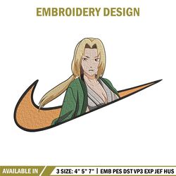 tsunade x nike embroidery design, naruto embroidery, embroidery file, nike embroidery, anime shirt, digital download