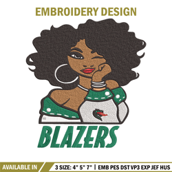 uab blazers girl embroidery design, ncaa embroidery, embroidery design,logo sport embroidery,sport embroidery